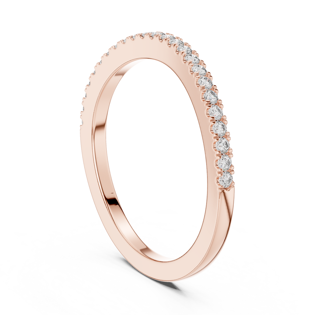 Round Cut Diamond Pave Band for Stacking and Weddings