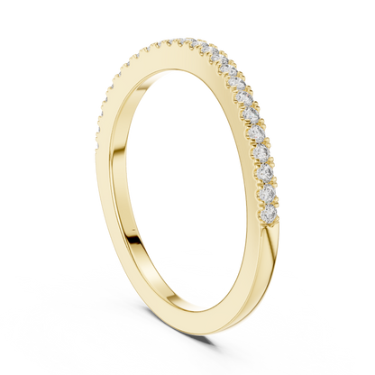 Round Cut Diamond Pave Band for Stacking and Weddings