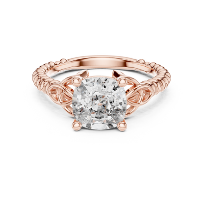 Cushion Cut Diamond Ring with Braided