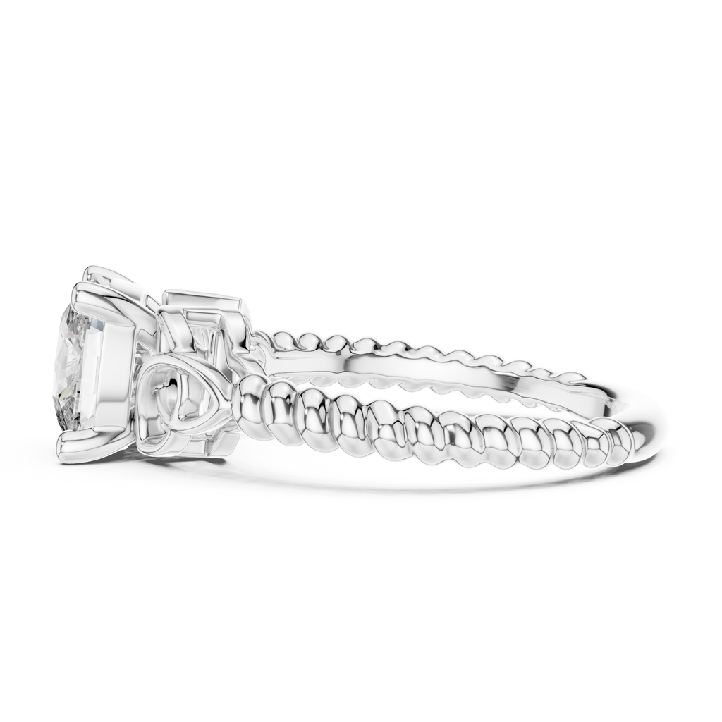 Cushion Cut Diamond Ring with Braided