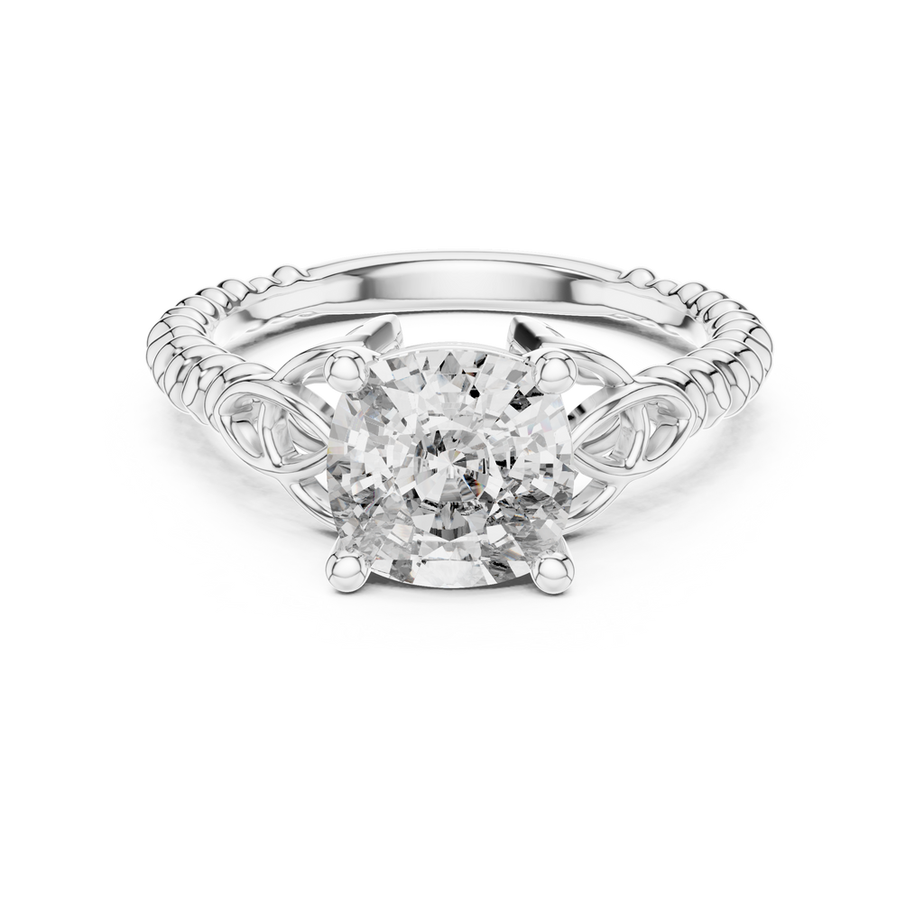 Cushion Cut Diamond Ring with Braided