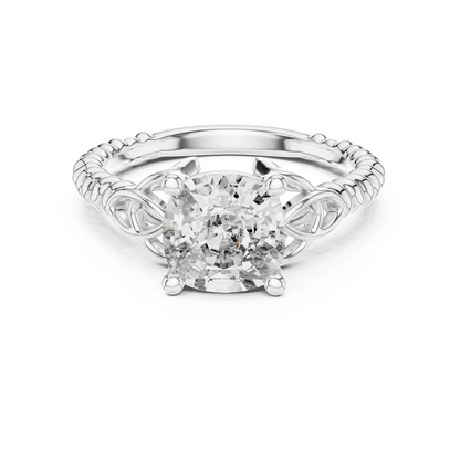 Cushion Cut Diamond Ring with Braided