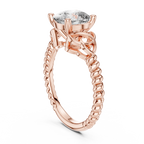 Cushion Cut Diamond Ring with Braided