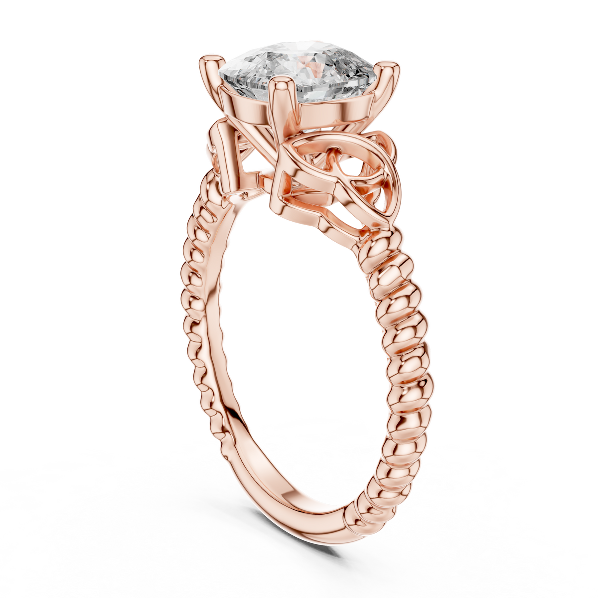 Cushion Cut Diamond Ring with Braided