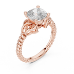 Cushion Cut Diamond Ring with Braided