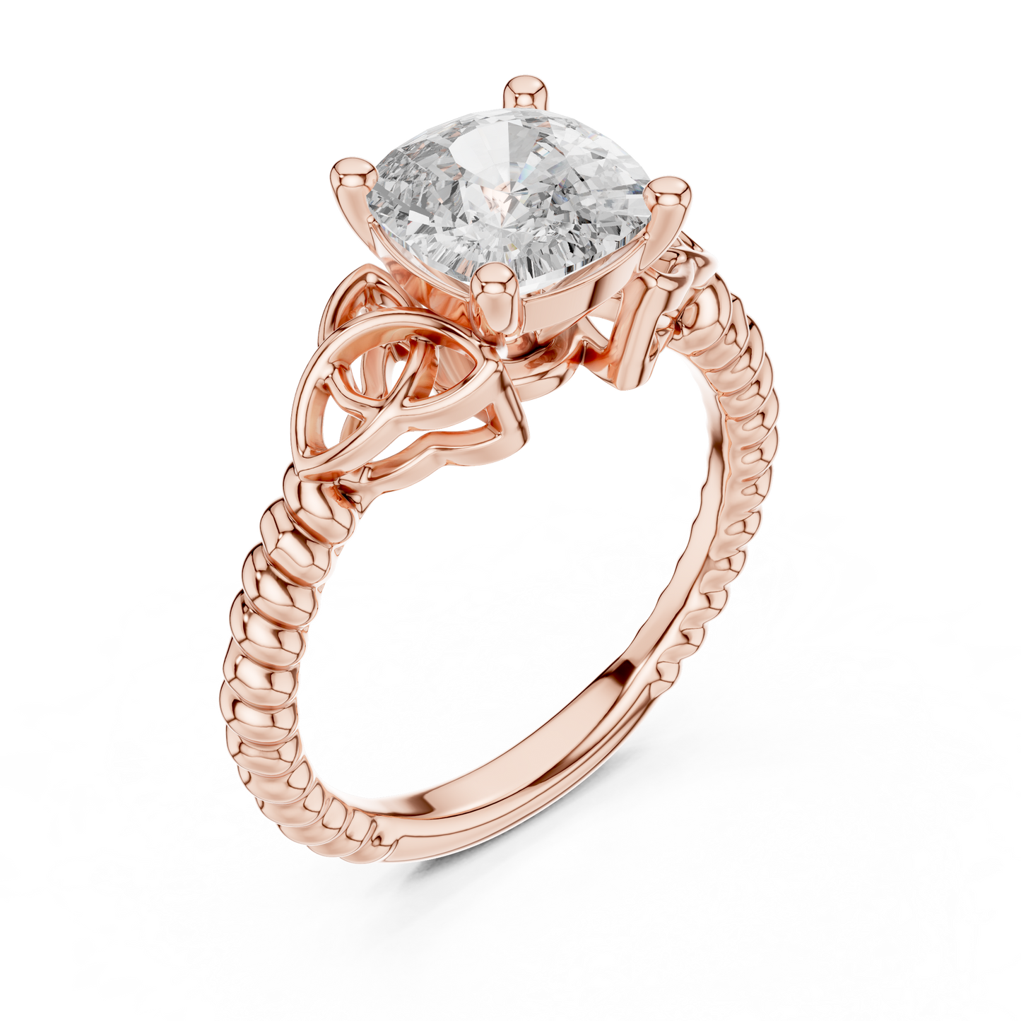 Cushion Cut Diamond Ring with Braided