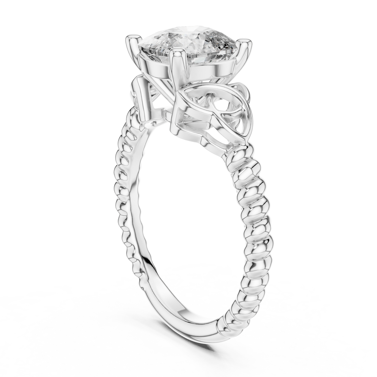 Cushion Cut Diamond Ring with Braided