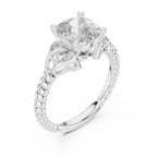 Cushion Cut Diamond Ring with Braided