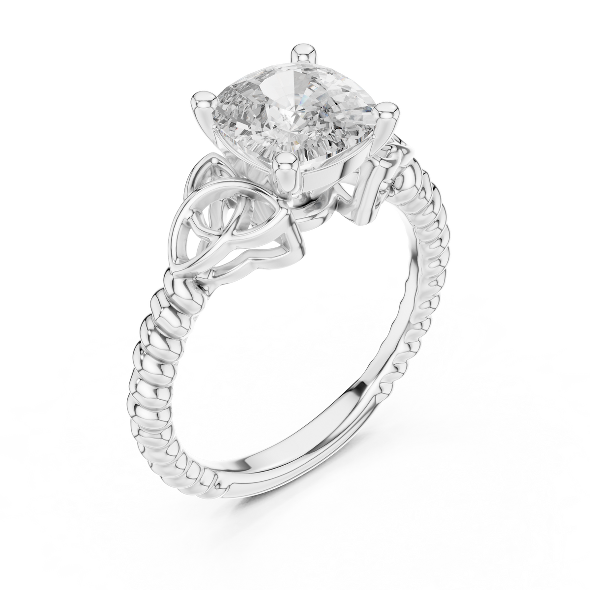 Cushion Cut Diamond Ring with Braided