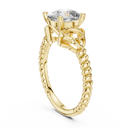 Cushion Cut Diamond Ring with Braided