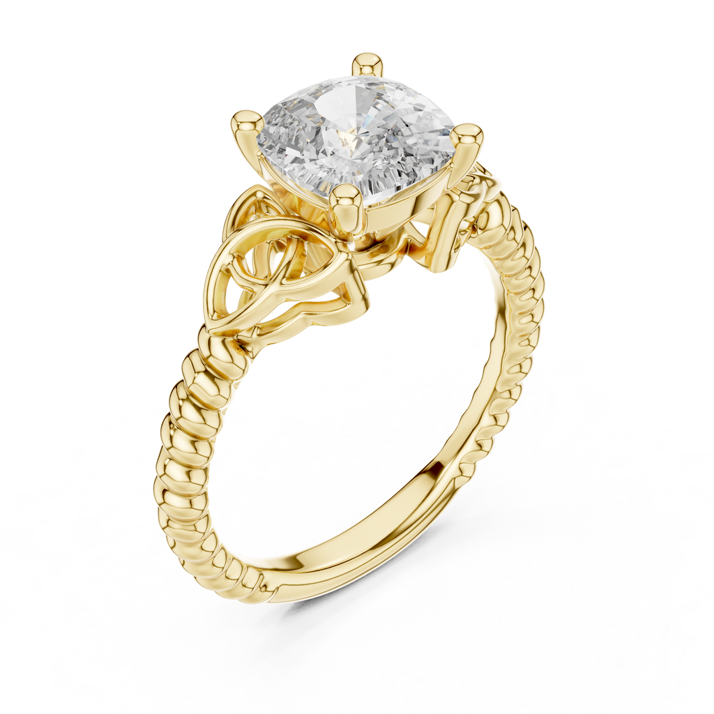 Cushion Cut Diamond Ring with Braided
