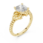 Cushion Cut Diamond Ring with Braided