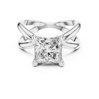 Princess Cut Ring with Interlocking Split Shank