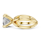 Princess Cut Ring with Interlocking Split Shank