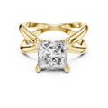 Princess Cut Ring with Interlocking Split Shank