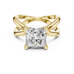 Princess Cut Ring with Interlocking Split Shank