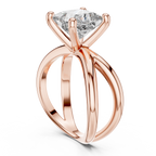 Princess Cut Ring with Interlocking Split Shank