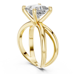 Princess Cut Ring with Interlocking Split Shank