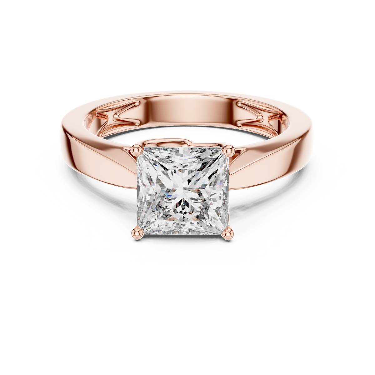 Princess Cut Diamond in an Ornate Filigree Setting