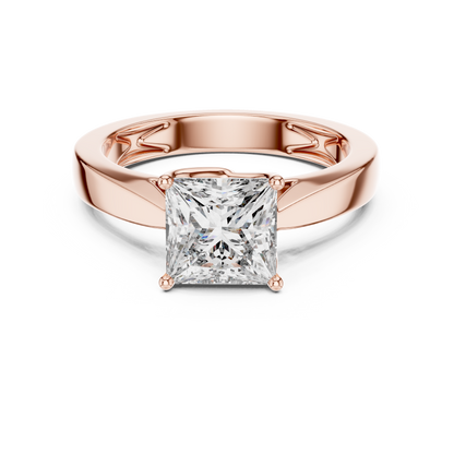 Princess Cut Diamond in an Ornate Filigree Setting
