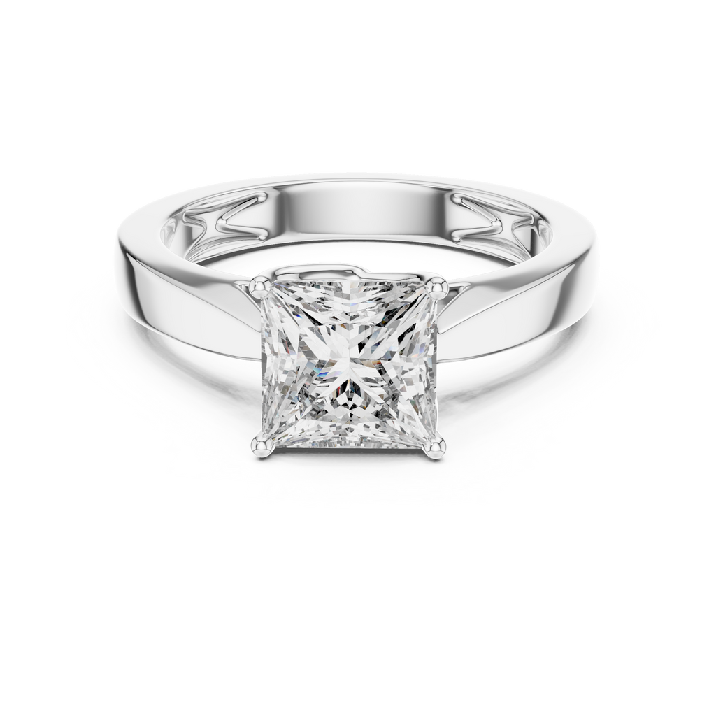Princess Cut Diamond in an Ornate Filigree Setting
