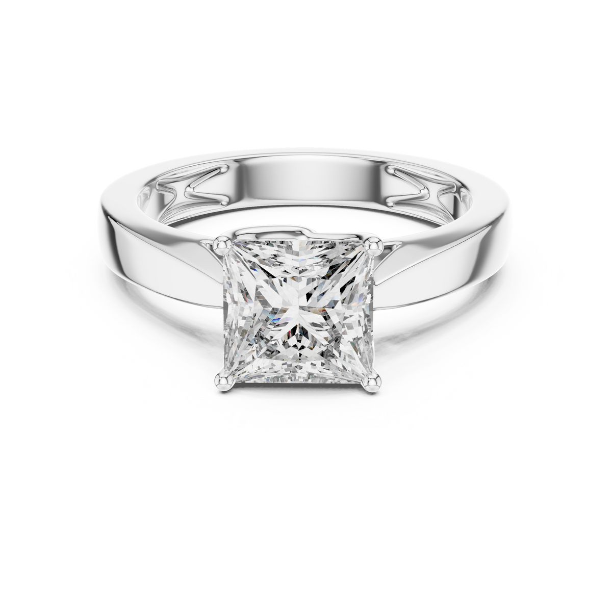 Princess Cut Diamond in an Ornate Filigree Setting