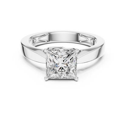 Princess Cut Diamond in an Ornate Filigree Setting