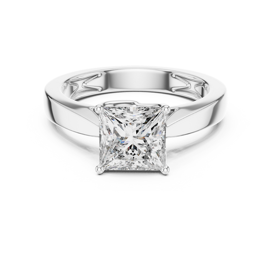 Princess Cut Diamond in an Ornate Filigree Setting