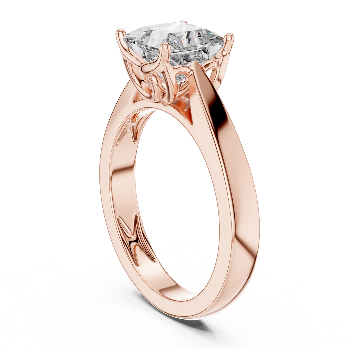 Princess Cut Diamond in an Ornate Filigree Setting