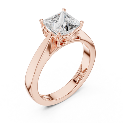 Princess Cut Diamond in an Ornate Filigree Setting