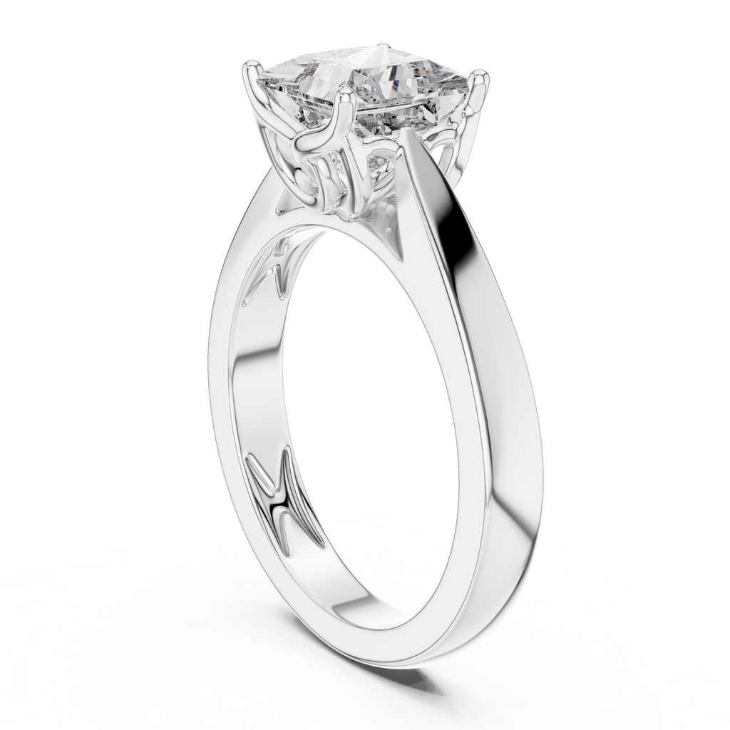 Princess Cut Diamond in an Ornate Filigree Setting