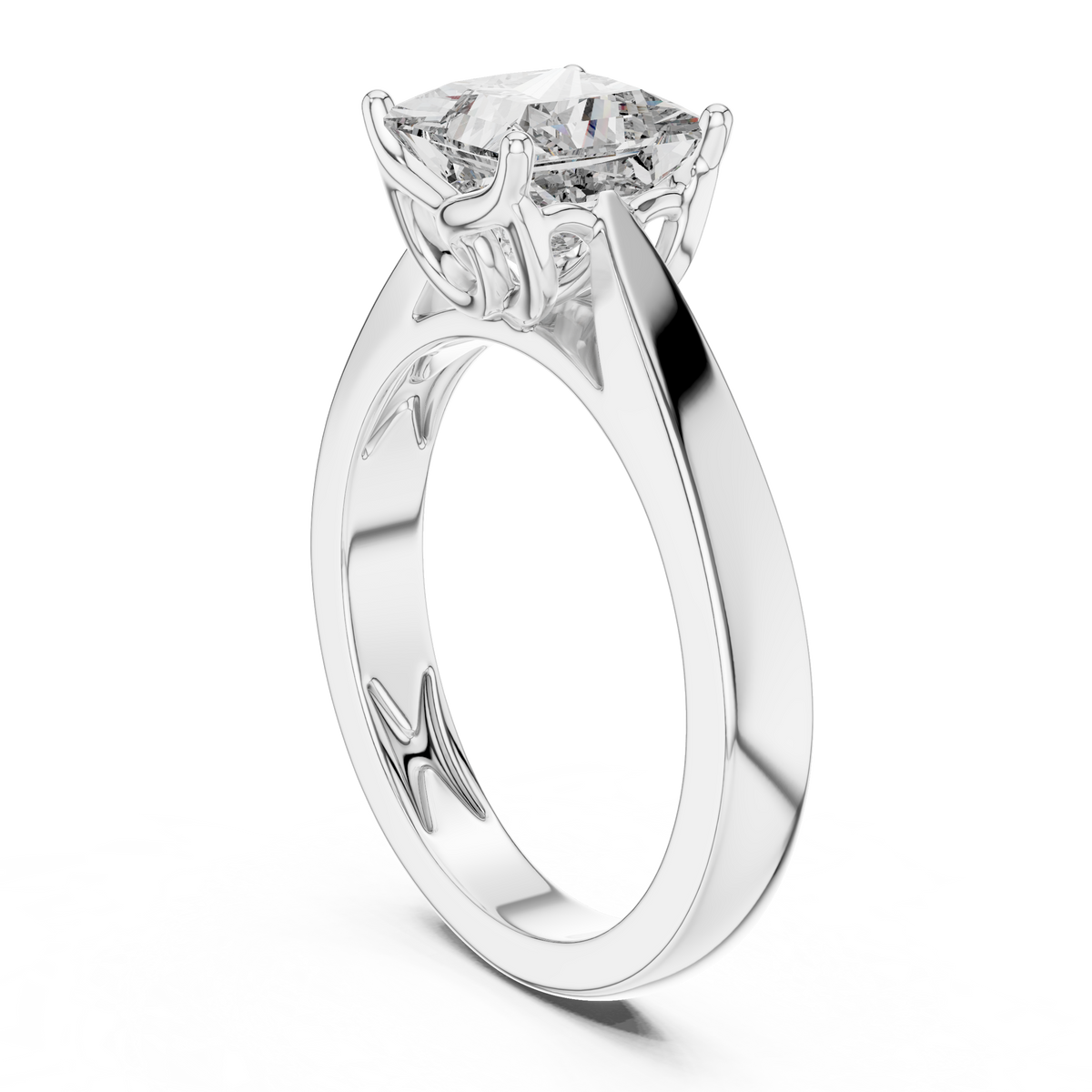 Princess Cut Diamond in an Ornate Filigree Setting