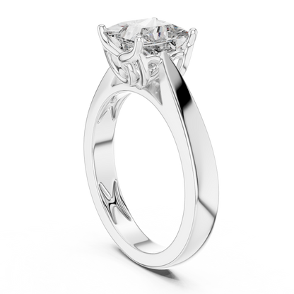 Princess Cut Diamond in an Ornate Filigree Setting
