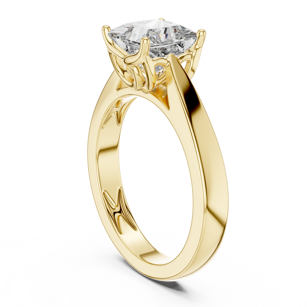Princess Cut Diamond in an Ornate Filigree Setting