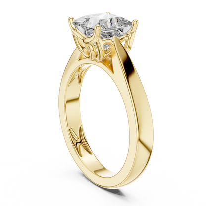 Princess Cut Diamond in an Ornate Filigree Setting