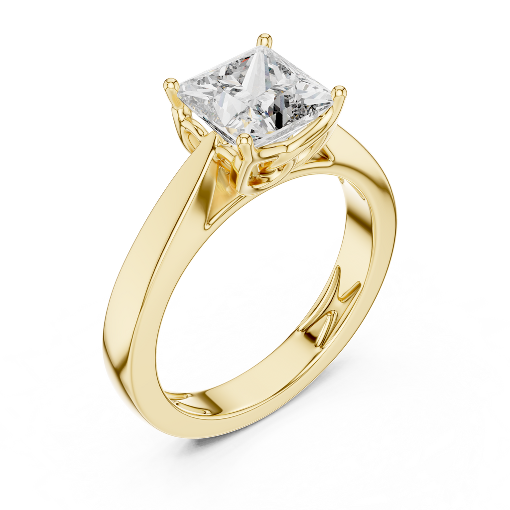 Princess Cut Diamond in an Ornate Filigree Setting