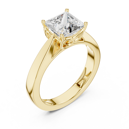 Princess Cut Diamond in an Ornate Filigree Setting