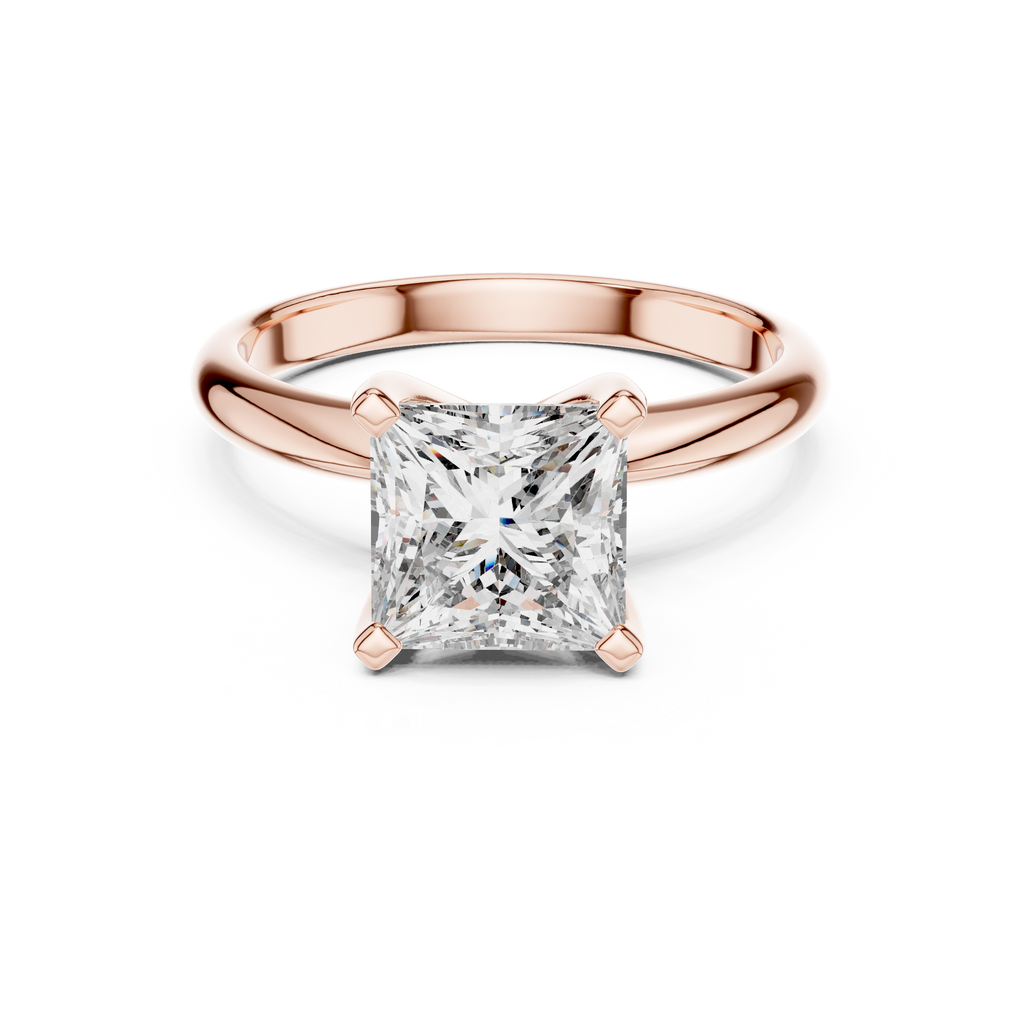 Princess Cut Diamond in a Modern Cathedral Setting