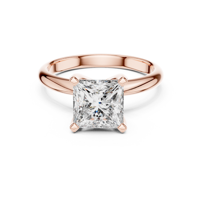 Princess Cut Diamond in a Modern Cathedral Setting