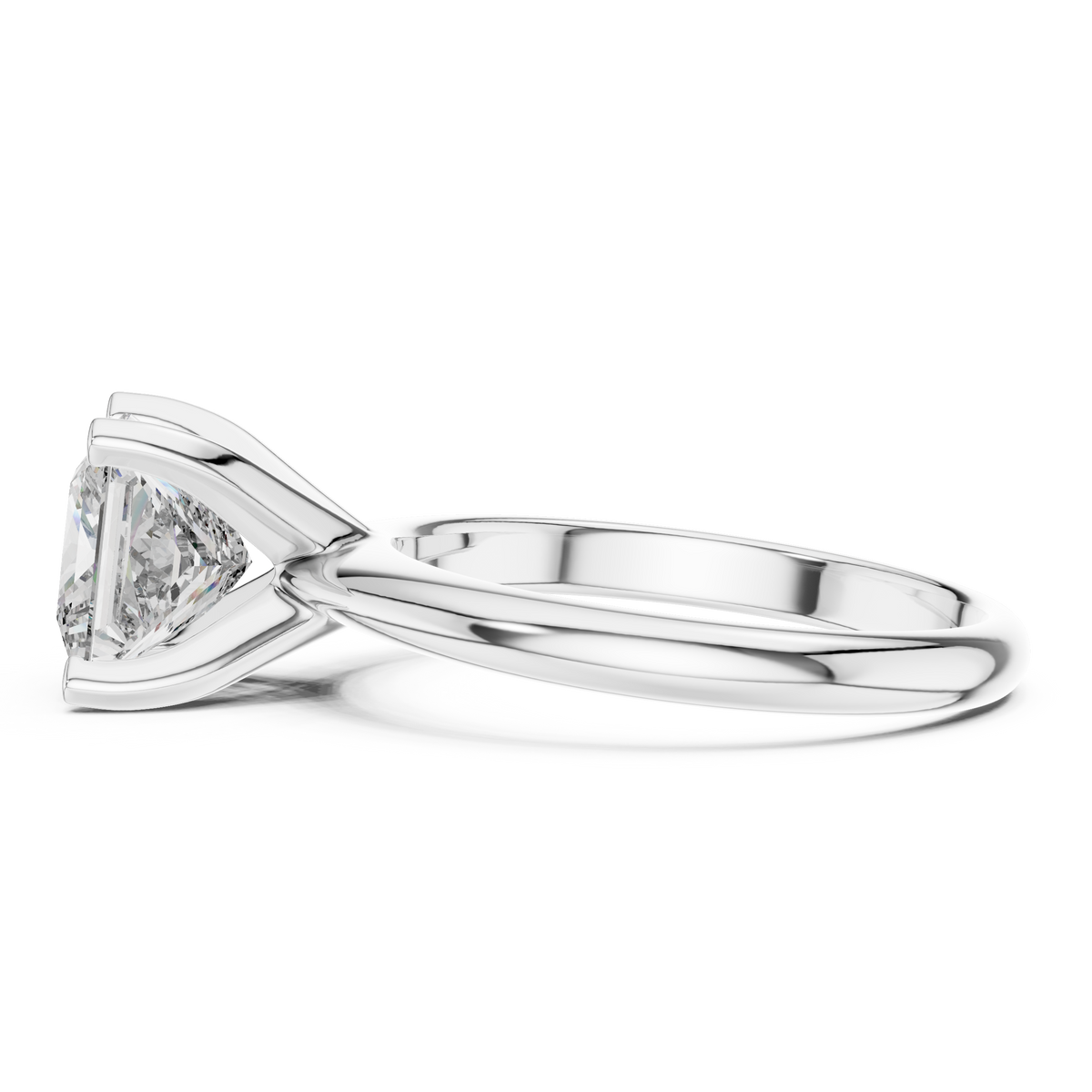Princess Cut Diamond in a Modern Cathedral Setting