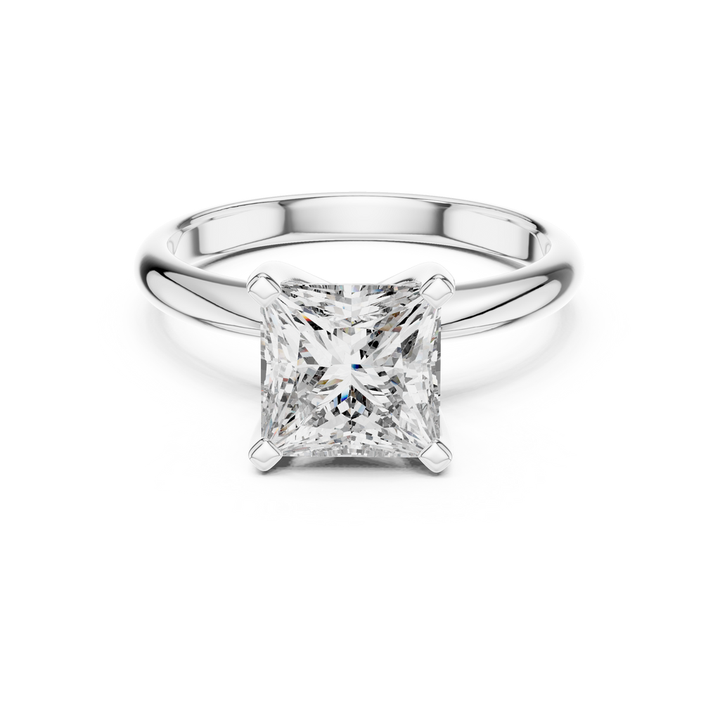 Princess Cut Diamond in a Modern Cathedral Setting