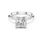 Princess Cut Diamond in a Modern Cathedral Setting