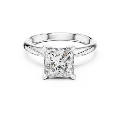 Princess Cut Diamond in a Modern Cathedral Setting