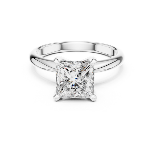 Princess Cut Diamond in a Modern Cathedral Setting