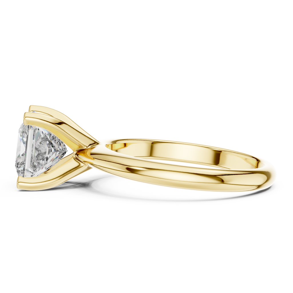 Princess Cut Diamond in a Modern Cathedral Setting