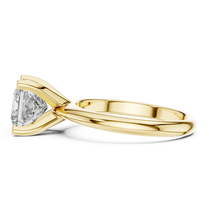 Princess Cut Diamond in a Modern Cathedral Setting