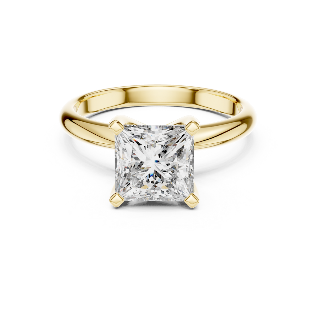 Princess Cut Diamond in a Modern Cathedral Setting