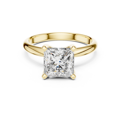 Princess Cut Diamond in a Modern Cathedral Setting
