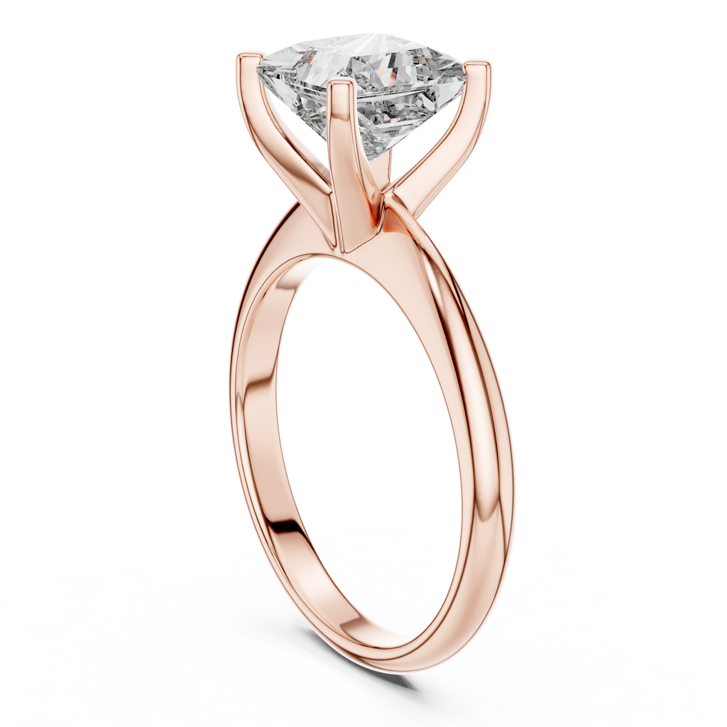 Princess Cut Diamond in a Modern Cathedral Setting