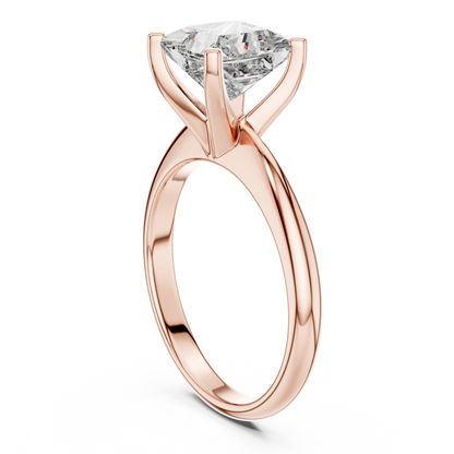 Princess Cut Diamond in a Modern Cathedral Setting